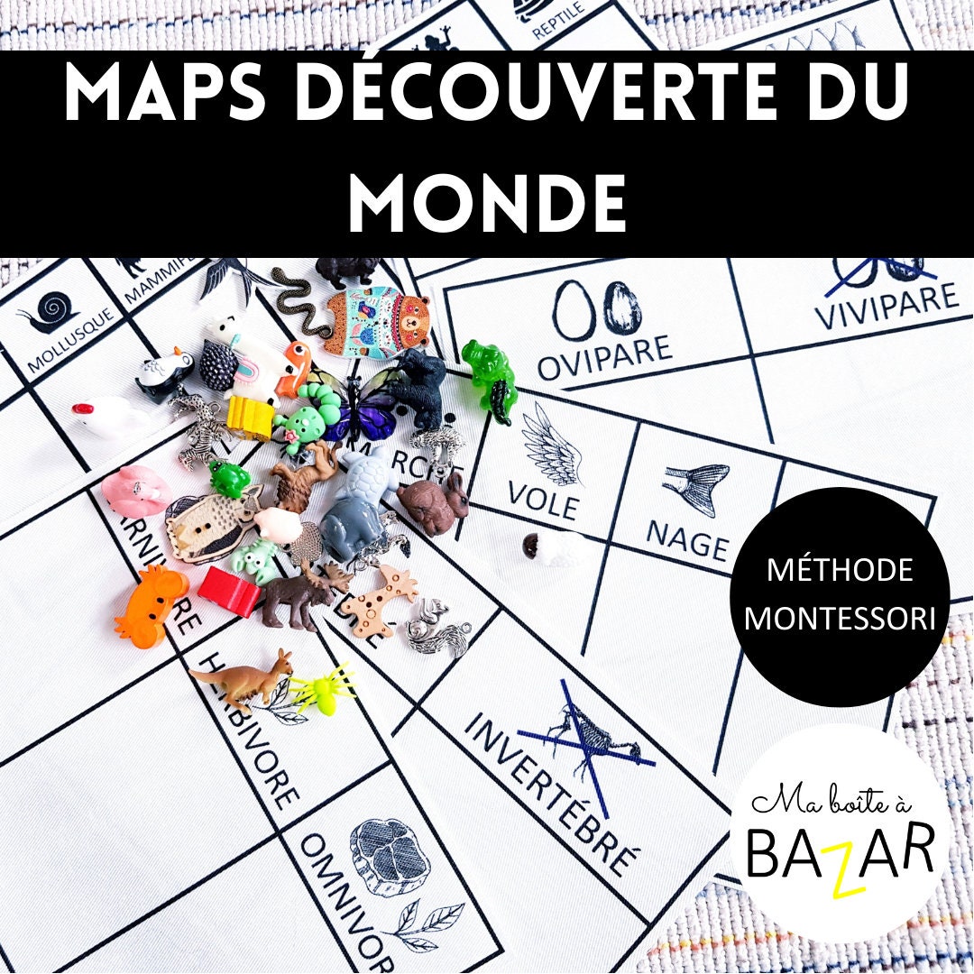 Maps Discovery of the World Figurines, Montessori, Animals, Maps ...
