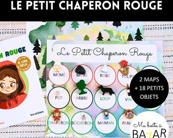 Le Petit Chaperon Rouge, petits objets pour tri Montessori, activité enfant, lecture