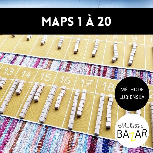 Rappresentazione dei numeri da 1 a 20, attività matematica, conteggio Lubienska, Montessori, bambino dell'asilo