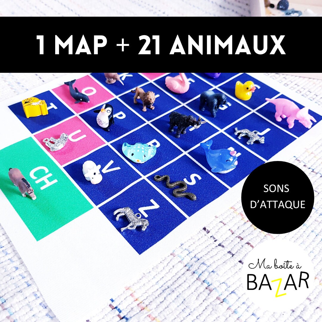 Phonology Maps Figurines, Montessori, Animals, OEKO-TEX Organic Cotton ...