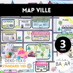 Stadtplan + 3 kleine Objekte