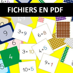 Fichier PDF Cartes de la Matrice XXL des multiplications Montessori, activité enfant maternelle, primaire, cycle 1, cycle 2, Mathématiques