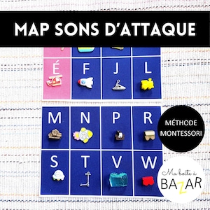 Karten Phonologie Angriffsgeräusche + Figuren, Montessori, Fahrzeuge, Karten Bio-Baumwollstoff OEKO-TEX, Kinderaktivität