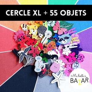 Cercle tri 11 couleurs 55 figurines, boîte de tri Montessori, activité ludique maternelle, activité enfant Map XL11 + 55