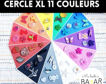 Cercle tri 11 couleurs + 55 figurines, boîte de tri Montessori, activité ludique maternelle, activité enfant