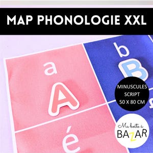 KARTE Riesiges Alphabet, Phonologie, Kleinbuchstaben, Montessori-Skript