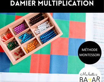 Map damier ou échiquier de la multiplication Montessori, activité mathématiques, enfant maternelle