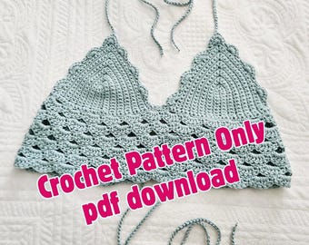 Delia Crop Top Häkelanleitung, Häkelanleitung, Pdf-Download Häkelanleitung, Damenoberteil, boho, vintage, festival