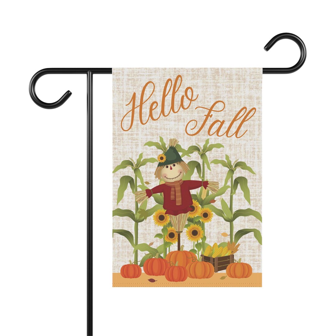 Artofy Hello Fall Gartenflagge – Vogelscheuche & Ahornblätter, Herbstdeko Für Draußen