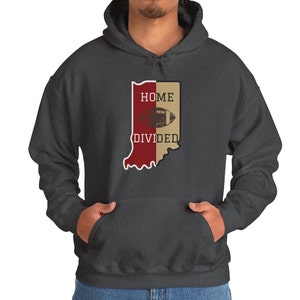 Indiana Home Divided Unisex Hoodie, Home Divided Football Hooded Sweatshirt, Available in White/Black/Sport Gray/Dark Heather, Game Day Gear