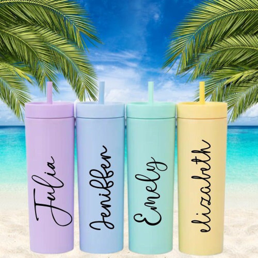 Bachelorette Party Tumblers / Bridesmaid Skinny Tumbler / Personalized