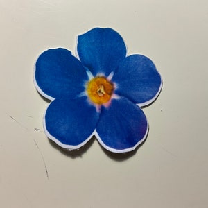 Blue flower sticker