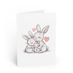 Biglietto d'auguri per la festa della mamma con coniglietto carino