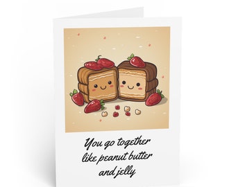 Peanut butter and jelly wedding card
