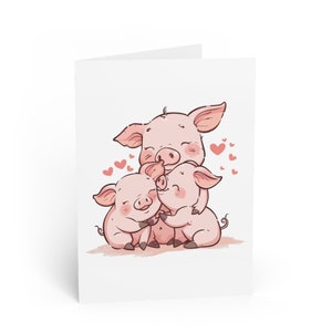 Biglietto d'auguri per la festa della mamma con un maialino