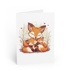 Cute fox cubs mother's day card