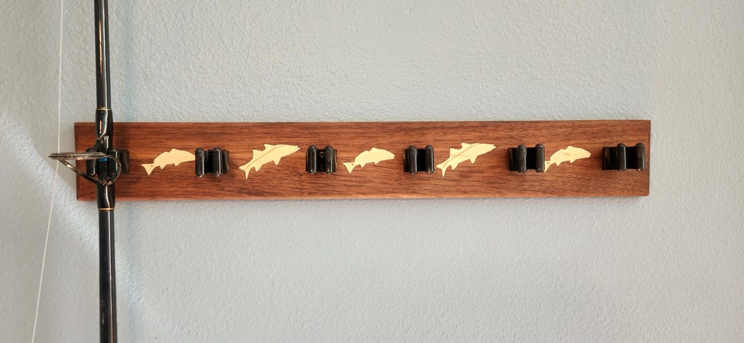 Fish Shaped Rod Rack Walnut or Poplar Fishing Rod Rack - Etsy