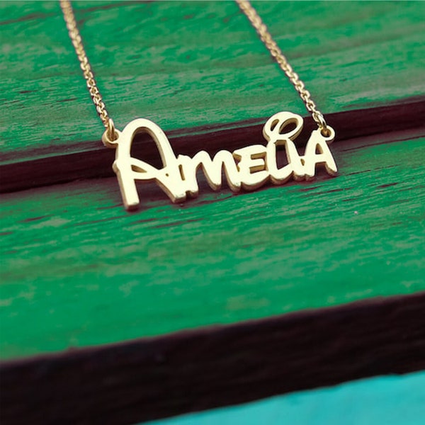 Name Necklace For Girls • Little Girl Name Necklace • Name Jewelry For Kids • Kids Jewelry Personalized • Children Nameplate Necklace Gift