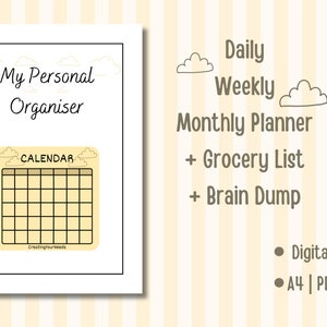 Yellow Plain Daily Planner Printable Planner Digital Planner Cute ...