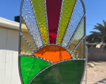 stained glass handmade sun catcher, window hanging