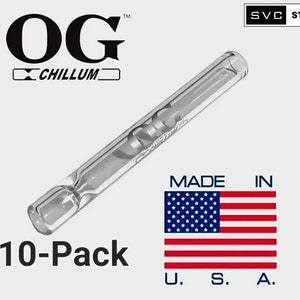 Original OG Chillum • THICK Glass Pipe • Made in USA • Best Quality • 4 inches in length and 0.5 inches in diameter • Glass One hitter