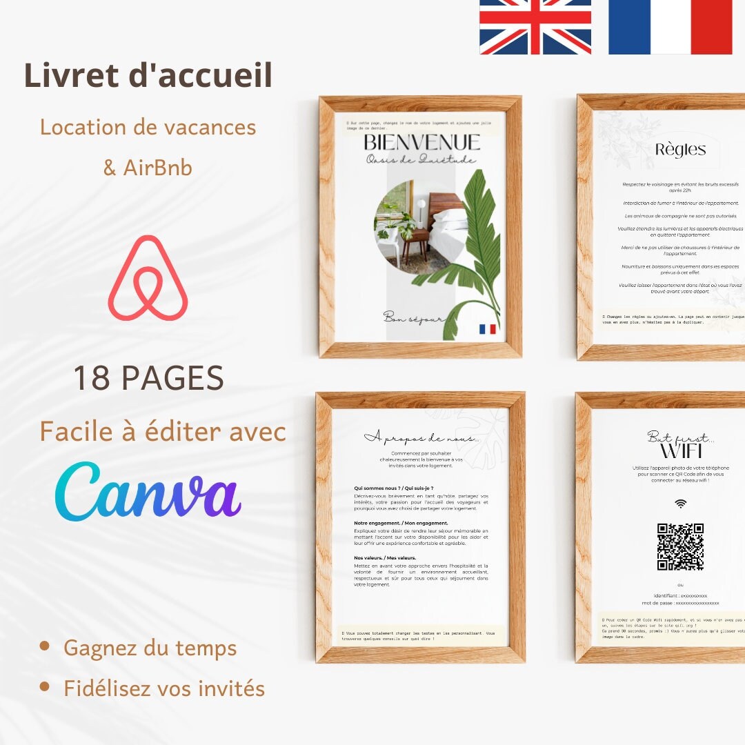 Livret D'accueil AIRBNB Template Modèle à Modifier Etsy