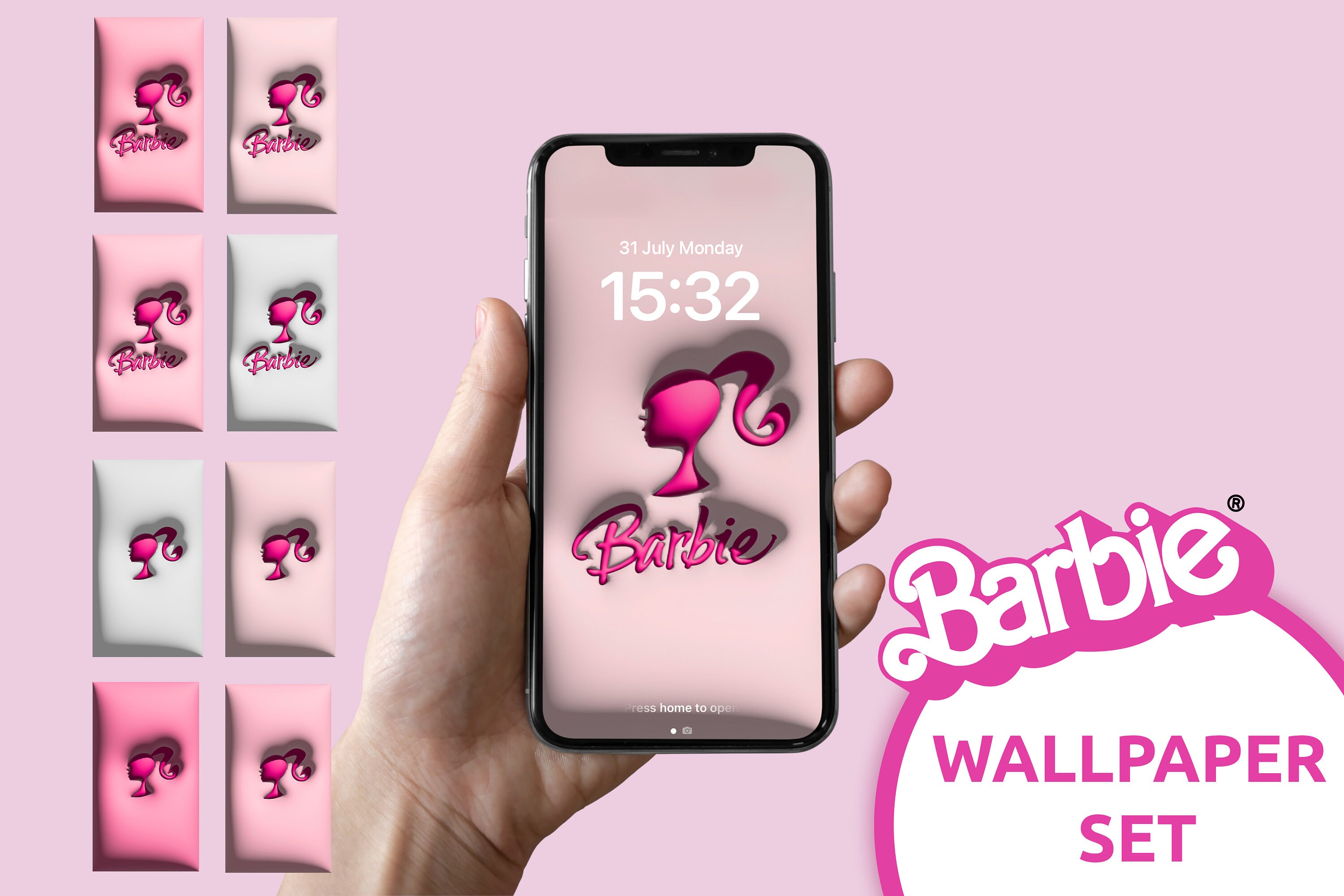 Barbie 8 Phone Wallpaper Set Etsy
