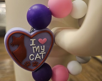 Handgefertigter Becher Tasse Anhänger | Stilvolle Henkeltassendekoration Durchdachtes Geschenk für Tumbler Liebhaber | Katzen-Liebhaber-Thema