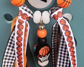 Basketball Bag Tassel: Sports Fan Ribbon Charm, Soccer, Football, Cheer, Softball, Baseball Charms