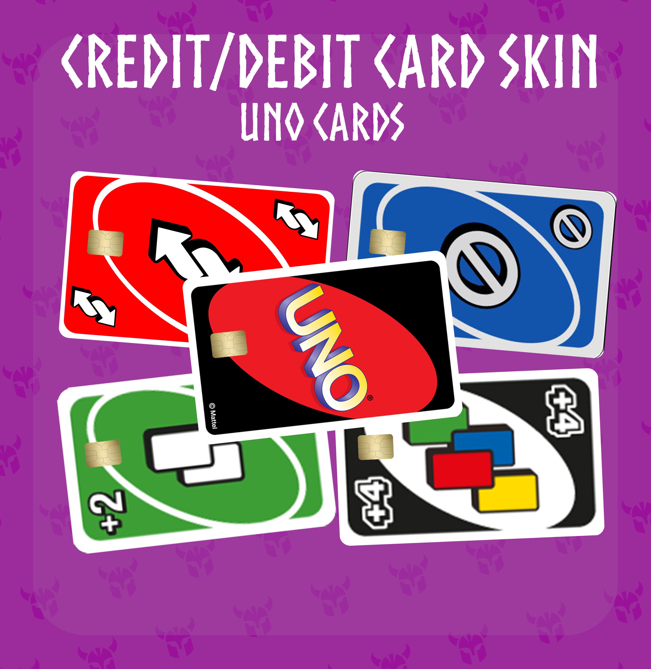 Pegatina para tarjeta de crédito Juego de cartas uno azul - TenVinilo