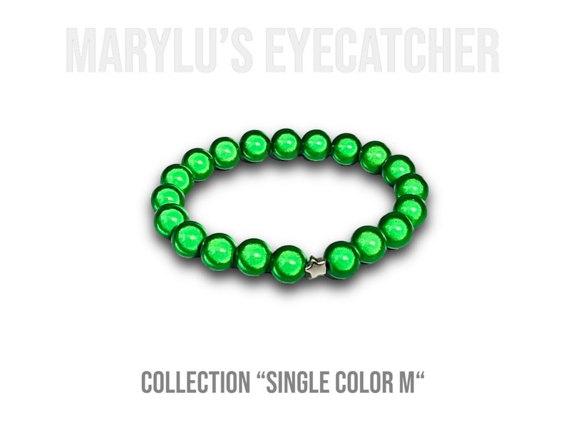 SINGLE COLOR M 10 mm Miracle Beads bracelets made of beautifully glowing 3D beads autumn green