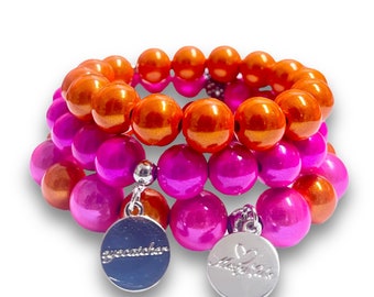 Kollektion “PINK MEETS ORANGE“ • Miracle Beads Armbänder aus wunderschön leuchtenden 3D Perlen