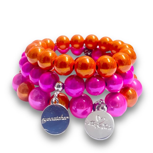 Kollektion “PINK MEETS ORANGE“ • Miracle Beads Armbänder aus wunderschön leuchtenden 3D Perlen