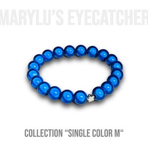 SINGLE COLOR M 10 mm Miracle Beads bracelets made of beautifully glowing 3D beads deep sea blue