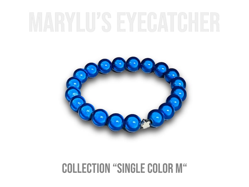 SINGLE COLOR M 10 mm Miracle Beads bracelets made of beautifully glowing 3D beads deep sea blue