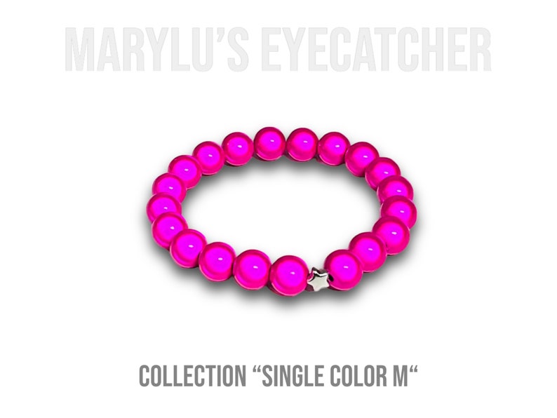 SINGLE COLOR M 10 mm Miracle Beads bracelets made of beautifully glowing 3D beads pink