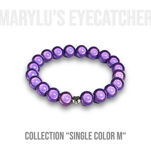 SINGLE COLOR M 10 mm Miracle Beads bracelets made of beautifully glowing 3D beads light purple