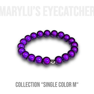 SINGLE COLOR M 10 mm Miracle Beads bracelets made of beautifully glowing 3D beads dark purple