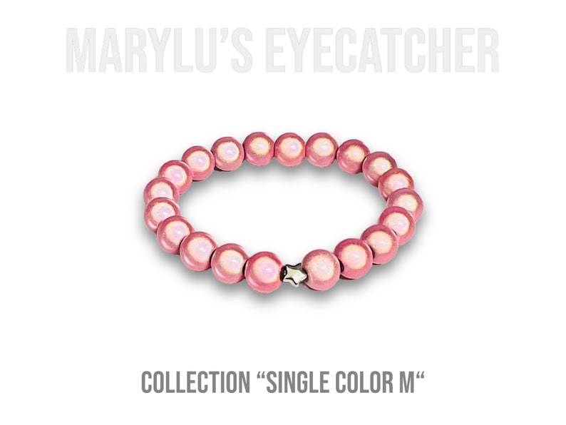 SINGLE COLOR M 10 mm Miracle Beads bracelets made of beautifully glowing 3D beads rosé