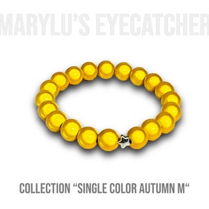 SINGLE COLOR M 10 mm Miracle Beads bracelets made of beautifully glowing 3D beads yellow gold