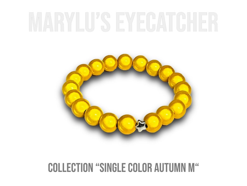 SINGLE COLOR M 10 mm Miracle Beads bracelets made of beautifully glowing 3D beads yellow gold