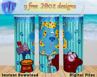 Blues Clues tumbler, 20oz Design, kids Sublimation png, Straight and Tapered wrap
