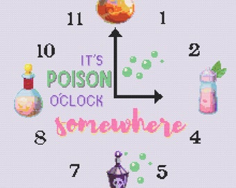 Poison O'Clock - Cross Stitch *Pattern ONLY*