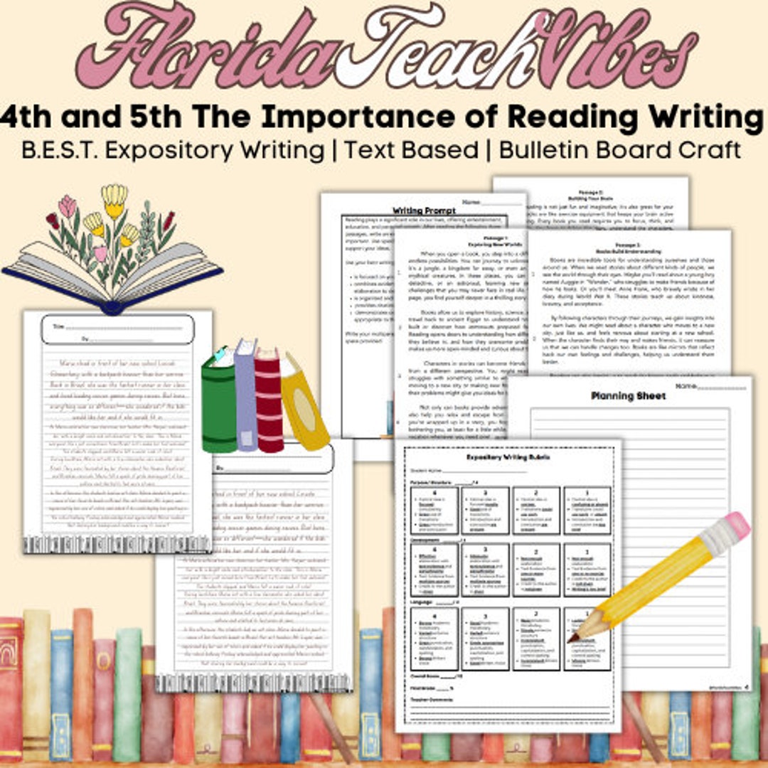 4th and 5th Grade Importance of Reading & Rubric B.E.S.T. Text-based ...