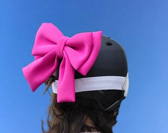 Ribbon Bows for Helmet, Big Bowknot Ski Helmet Decoration, Women's Christmas Helmet Accessory for Skating Helmet, Helmet Decoration