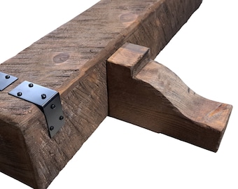 Fireplace Mantel Corbels Rustic Solid Wood Handmade Corbell Brackets Support Sold in Pairs