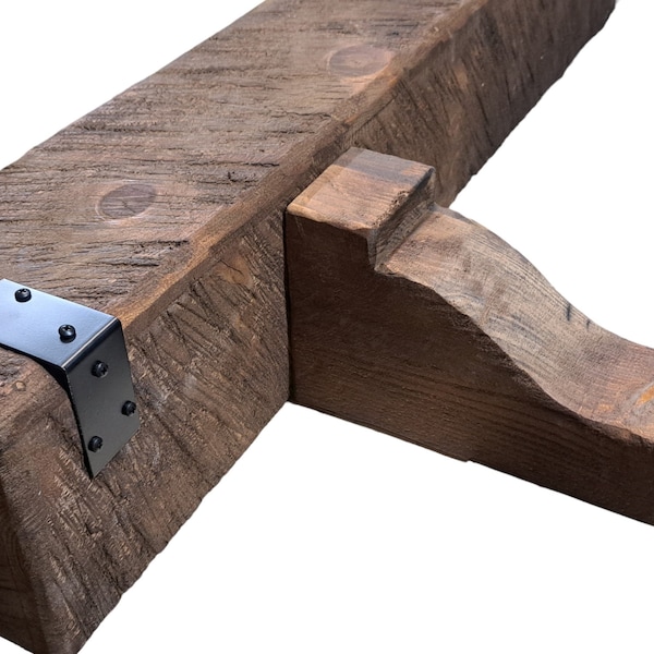 Fireplace Mantel Corbels Rustic Solid Wood Handmade Corbell Brackets Support Sold in Pairs