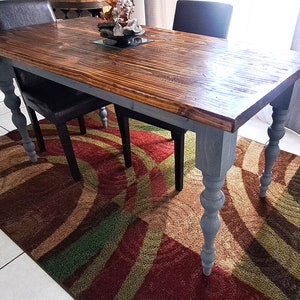 Farmhouse Pine Table Tuscany Country Style Custom Made Size & Color Solid Wood Kitchen Dining Room Custom Made Stained or Unstained