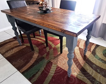 Farmhouse Pine Table Tuscany Country Style Custom Made Size & Color Solid Wood Kitchen Dining Room Custom Made Stained or Unstained
