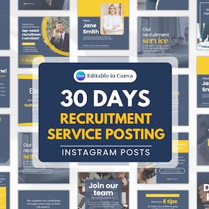 Recruitment Service Canva Instagram Post Template Recruitment Agency Social Media Post, Instagram Template for Recruitment Company